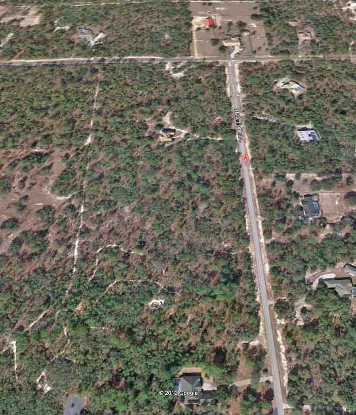Detailed Aerial Map of the 5+ acres pine ridge  vacant property for sale